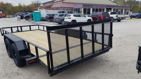 New 2026 MEB 77x16 W/ Ramp & Dovetail utility Trailer