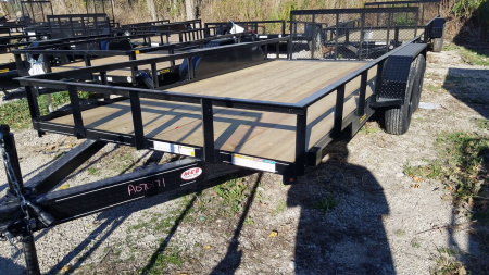 New 2026 MEB 77x16 W/ Ramp & Dovetail utility Trailer