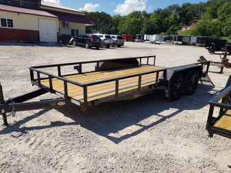 New 2026 MEB 77x16 W/ Ramp & Dovetail utility Trailer