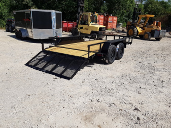 New 2026 MEB 77x16 W/ Ramp & Dovetail utility Trailer