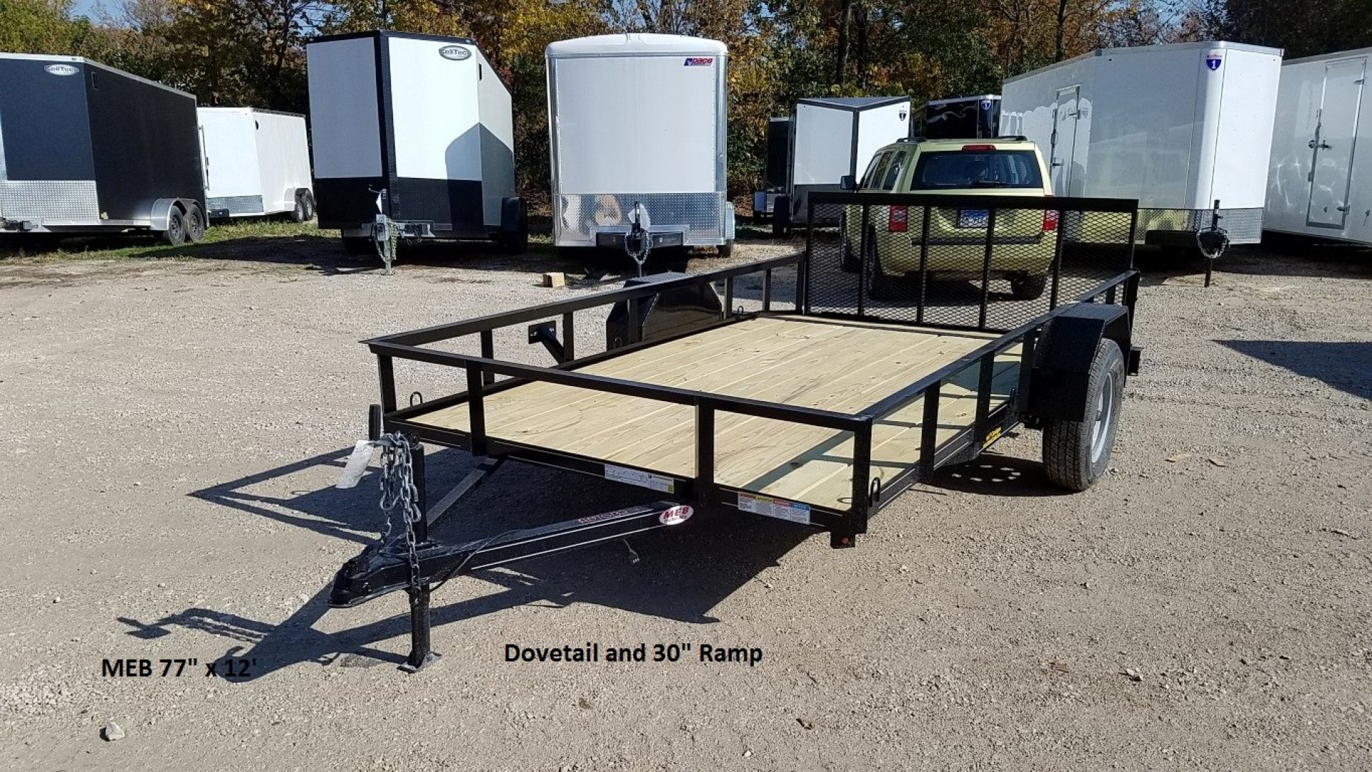 New 2025 OTHER 6.4x12 Angle Iron Utility Trailer w/Gate Utility Trailer