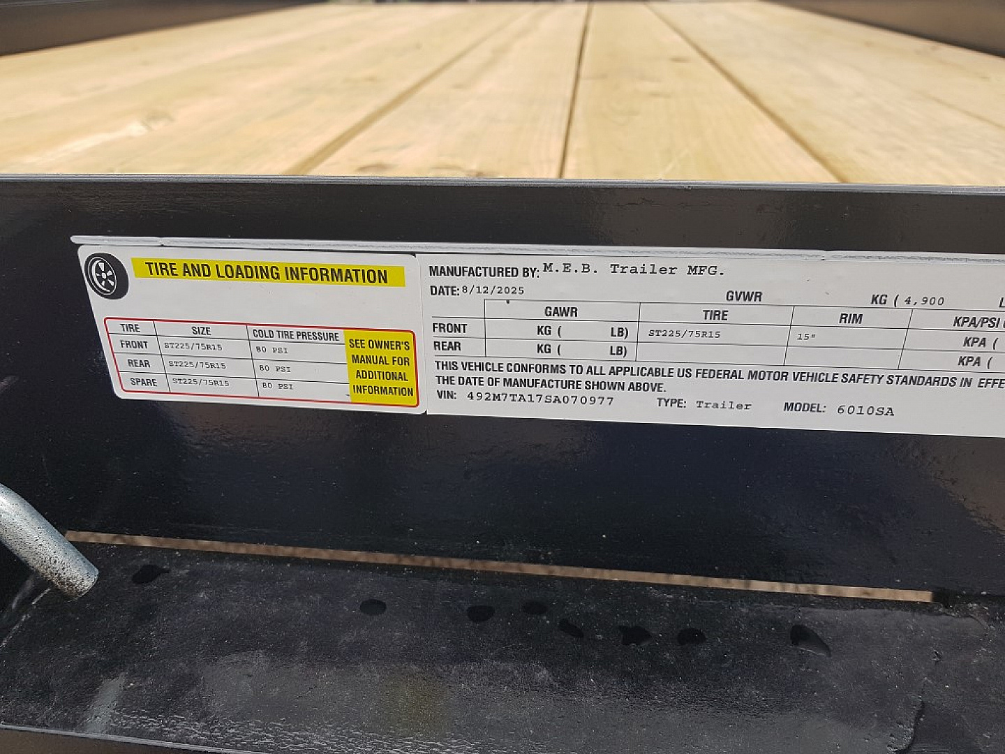 New 2025 MEB 5x10 Tilt Manlift Tilt Trailer 5K