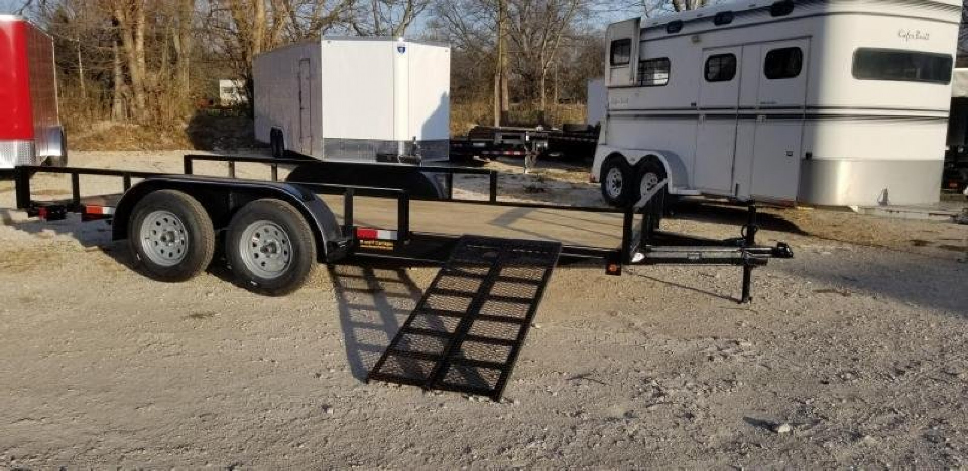 New 2026 MEB 82"x16 ATV Trailer w/Side Load Ramps Utility Trailer7K