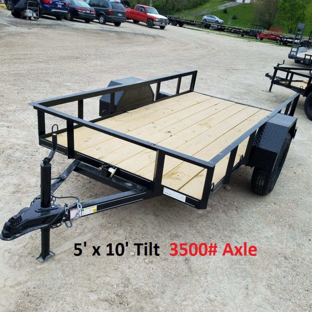New 2024 MEB 5x10 Angle IronTilt Utility Trailer