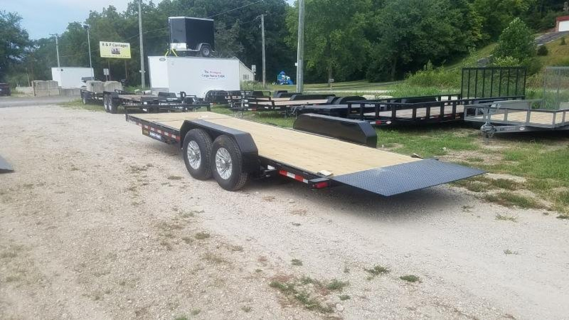New 2024 SURE-TRAC 7x18+4 Equipment Trailer w/ Gravity Lock Valve
