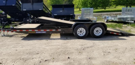New 2024 SURE-TRAC 7x18+4 Equipment Trailer w/ Gravity Lock Valve