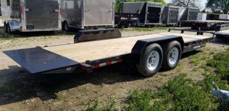 New 2024 SURE-TRAC 7x18+4 Equipment Trailer w/ Gravity Lock Valve