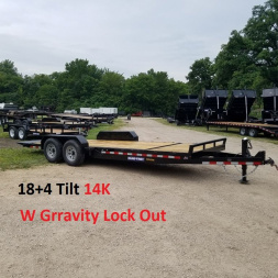 New 2024 SURE-TRAC 7x18+4 Equipment Trailer w/ Gravity Lock Valve