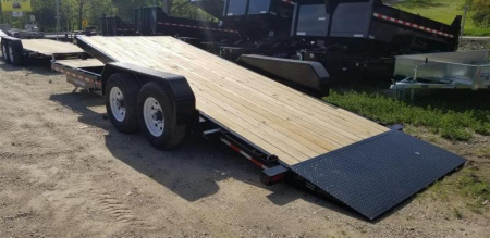 New 2024 SURE-TRAC 7x18+4 Equipment Trailer w/ Gravity Lock Valve