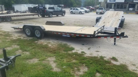 New 2024 SURE-TRAC 7x18+4 Equipment Trailer w/ Gravity Lock Valve