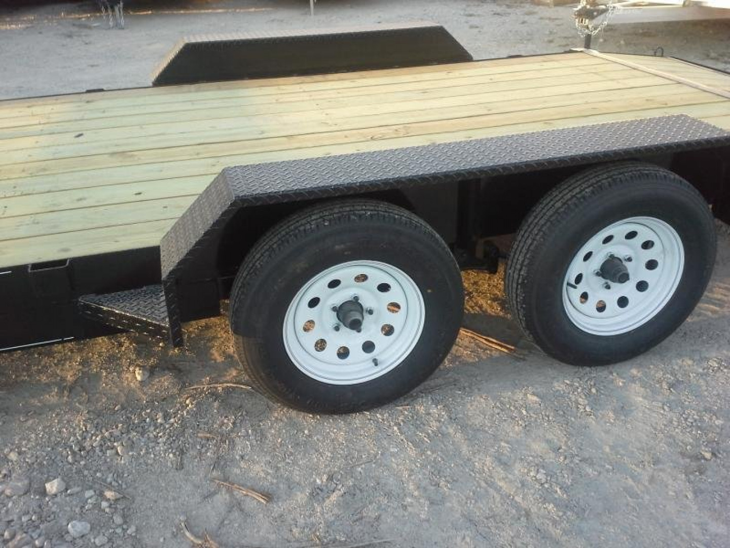 New 2024 M.E.B 7x20 Wood Deck Open Auto Hauler 7000#