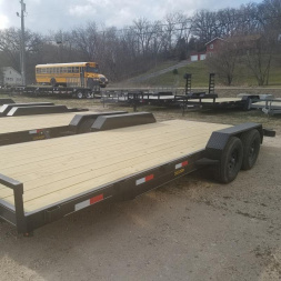 New 2024 M.E.B 7x20 Wood Deck Open Auto Hauler 7000#