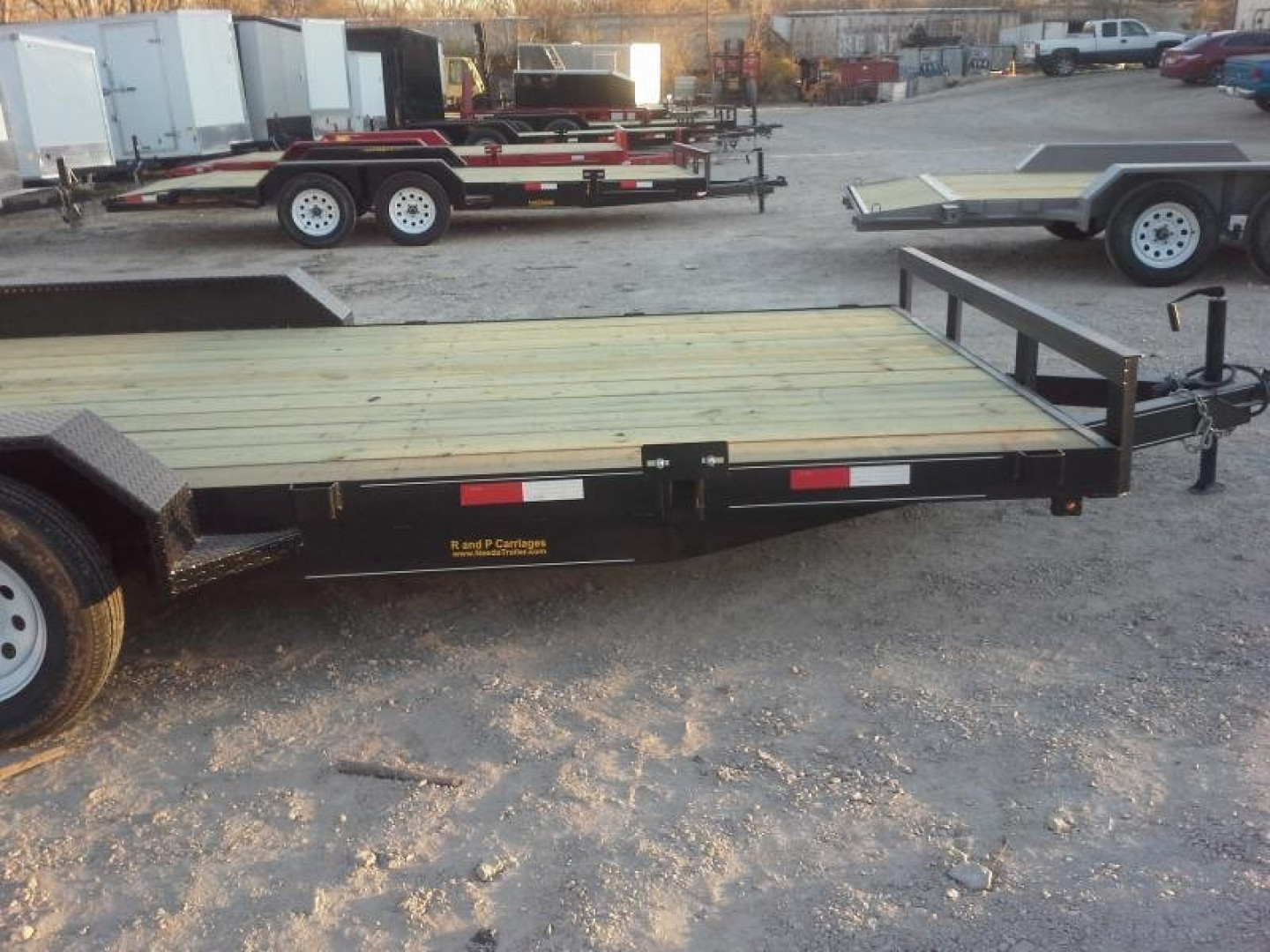 New 2024 M.E.B 7x20 Wood Deck Open Auto Hauler 7000#