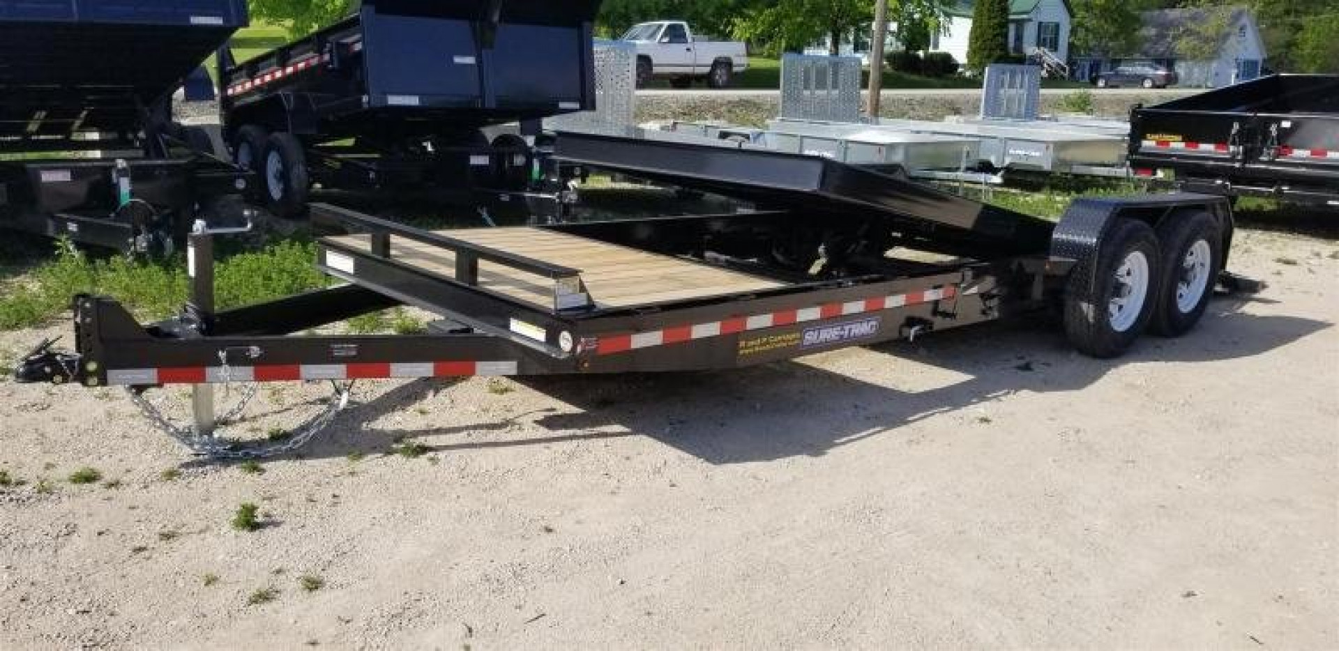 New 2023 Sure-Trac 7x18+4 Tilt Deck Equipment Trailer w/Lock Out Value 14k GVWR