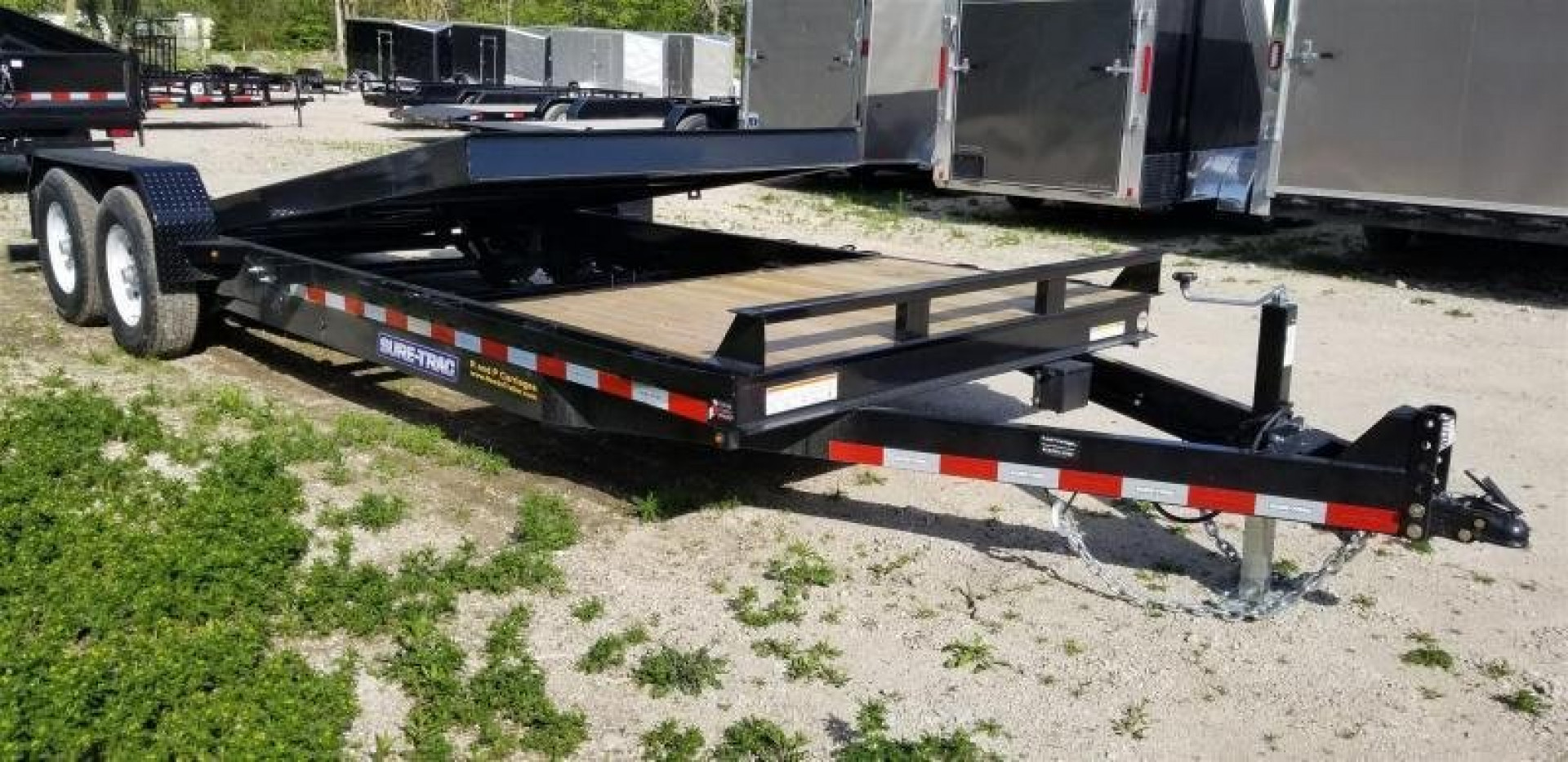 New 2023 Sure-Trac 7x18+4 Tilt Deck Equipment Trailer w/Lock Out Value 14k GVWR