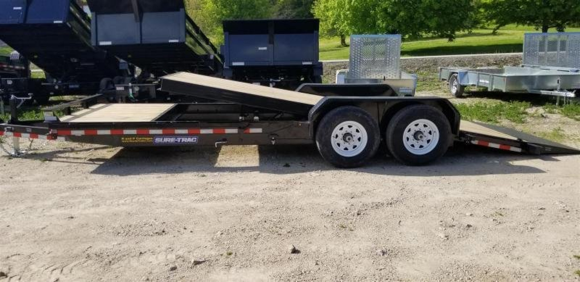 New 2023 Sure-Trac 7x18+4 Tilt Deck Equipment Trailer w/Lock Out Value 14k GVWR