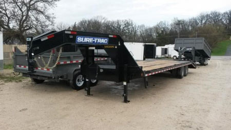 New 2025 Sure-Trac 8.5x25+5 Heavy Duty Gooseneck Equipment Trailer 20k