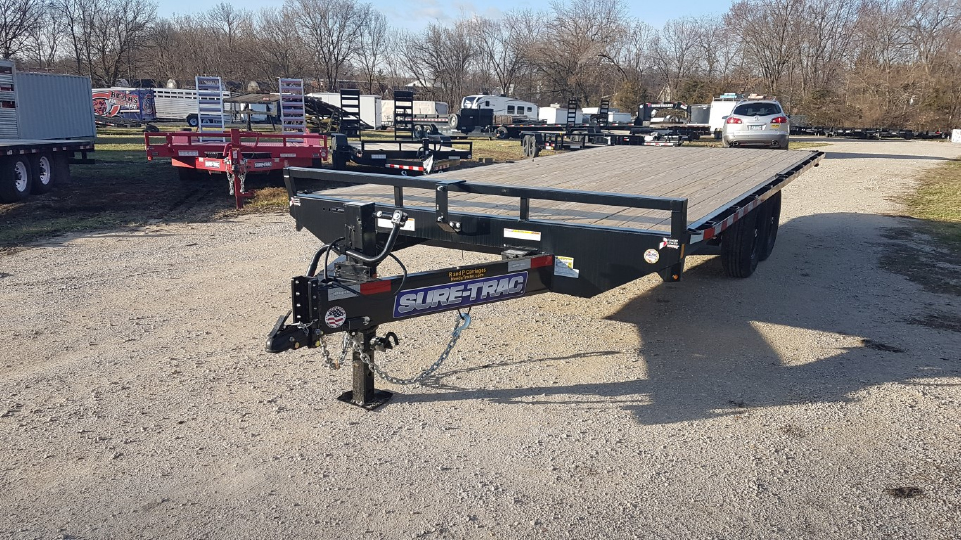 New 2025 Sure-Trac 8.5x20 Deckover Flatbed Trailer w/Ramps 15K