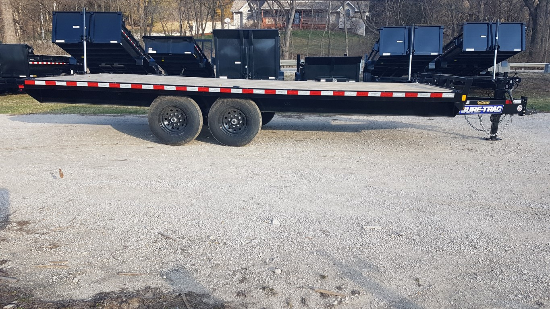 New 2025 Sure-Trac 8.5x20 Deckover Flatbed Trailer w/Ramps 15K