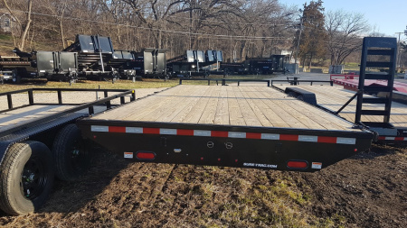 New 2025 Sure-Trac 8.5x20 Deckover Flatbed Trailer w/Ramps 15K
