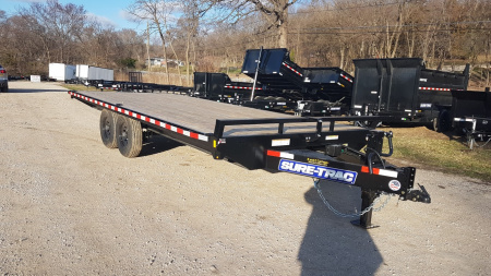 New 2025 Sure-Trac 8.5x20 Deckover Flatbed Trailer w/Ramps 15K