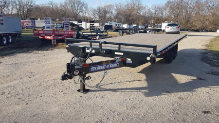 New 2025 Sure-Trac 8.5x20 Deckover Flatbed Trailer w/Ramps 15K