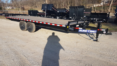 New 2025 Sure-Trac 8.5x20 Deckover Flatbed Trailer w/Ramps 15K