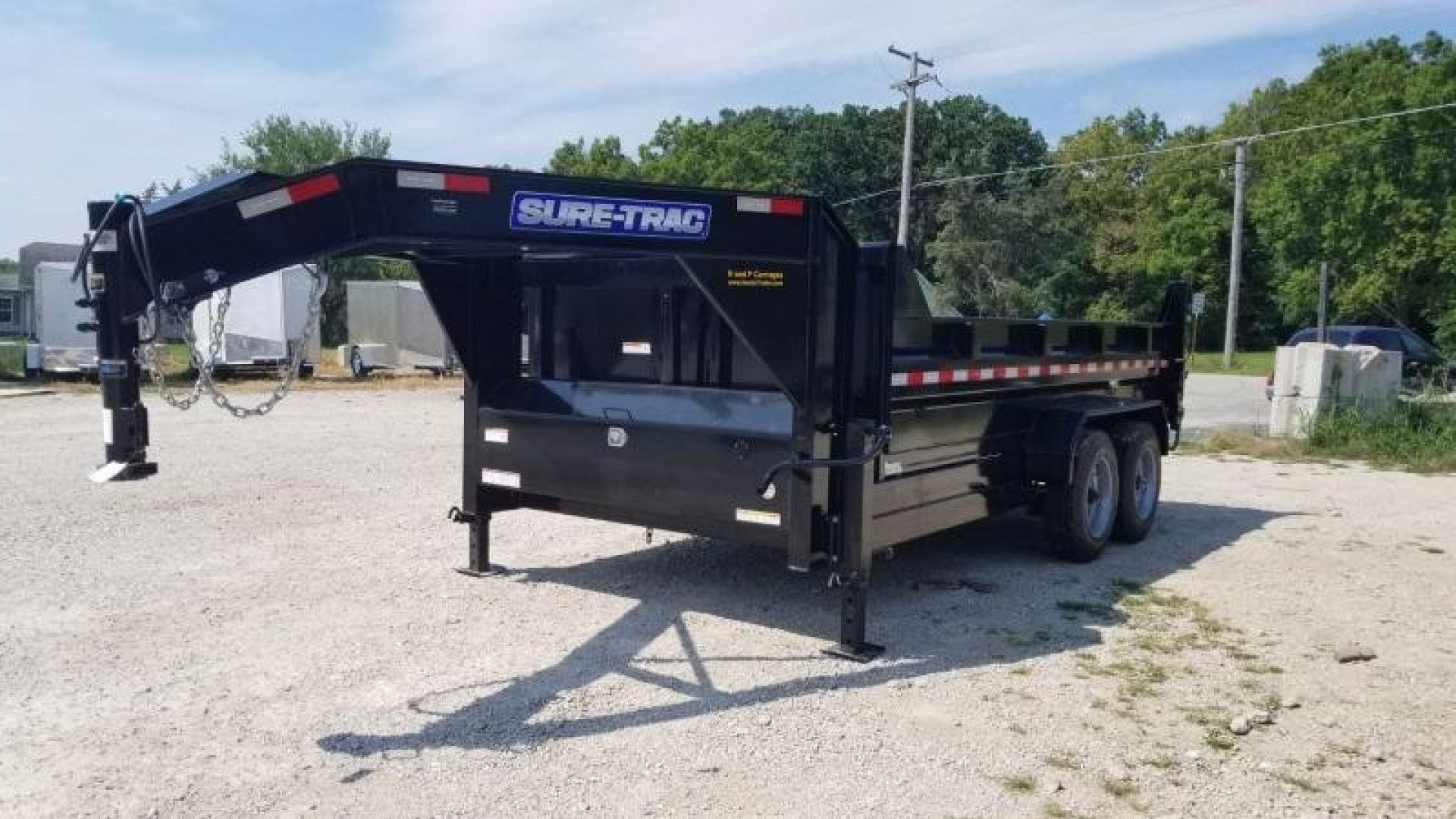 New 2023 Sure-Trac 82x14 Gooseneck Telescopic Dump Trailer 16k