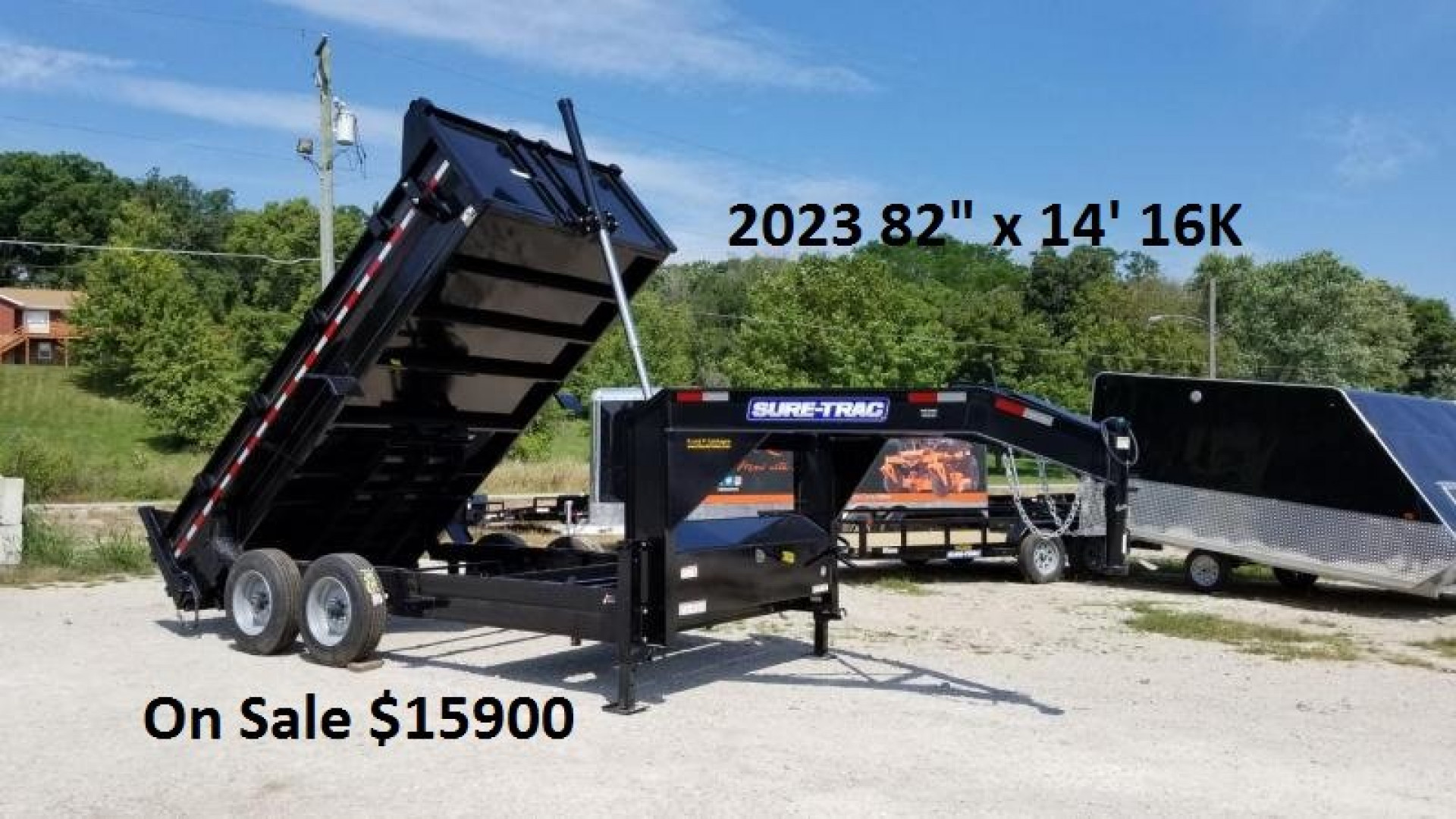 New 2023 Sure-Trac 82x14 Gooseneck Telescopic Dump Trailer 16k