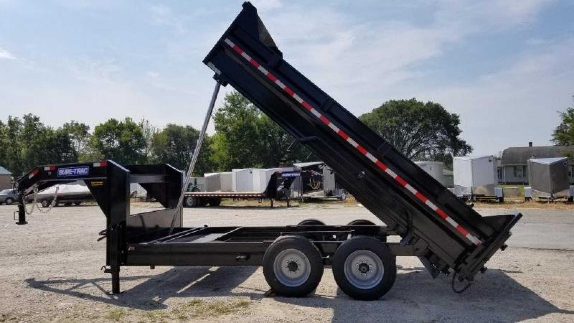 New 2023 Sure-Trac 82x14 Gooseneck Telescopic Dump Trailer 16k