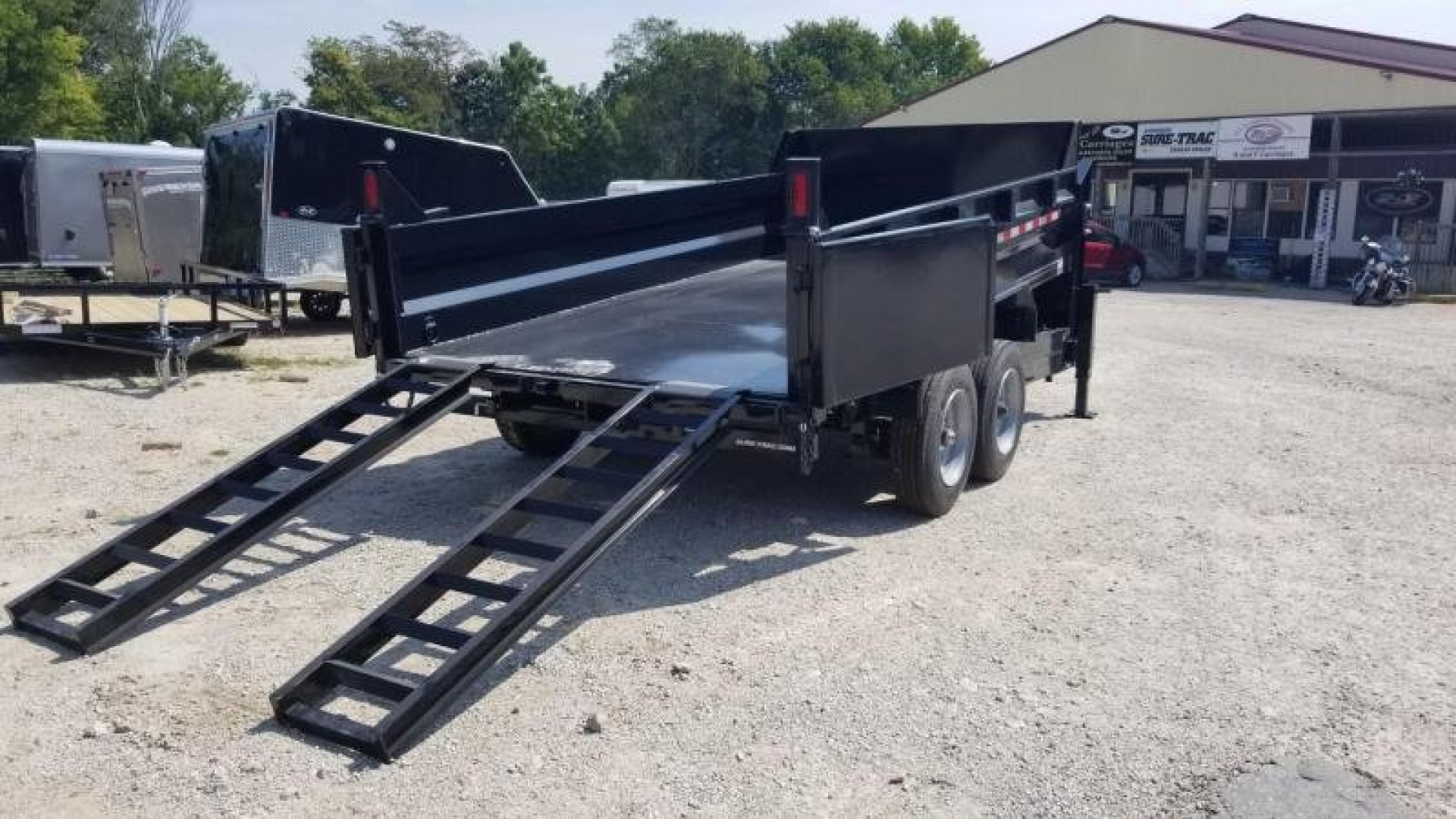 New 2023 Sure-Trac 82x14 Gooseneck Telescopic Dump Trailer 16k