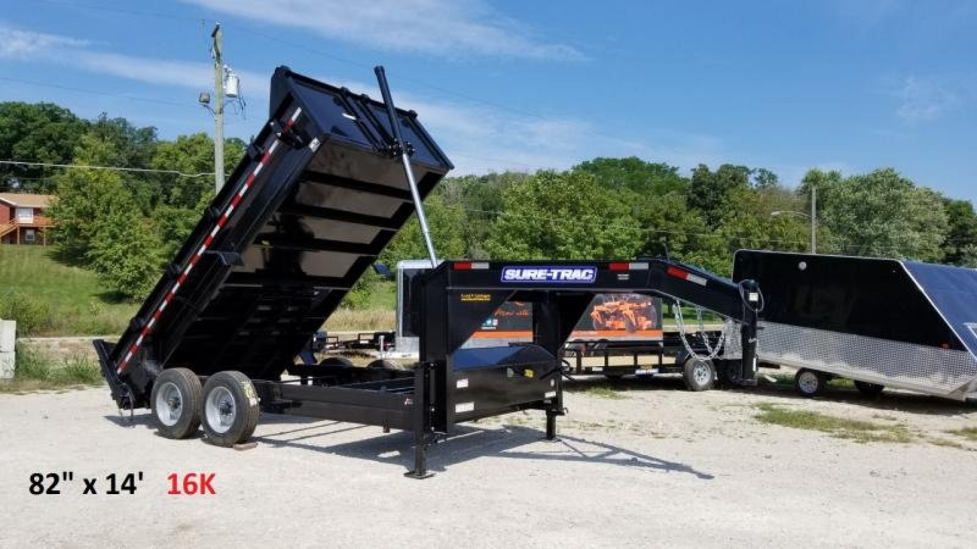New 2023 Sure-Trac 82x14 Gooseneck Telescopic Dump Trailer 16k