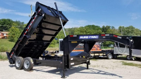 New 2023 Sure-Trac 82x14 Gooseneck Telescopic Dump Trailer 16k