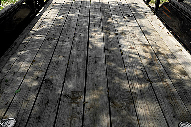 Used FOR RENT ONLY #11 77x16 M.E.B. Utility Trailer w/Ramps