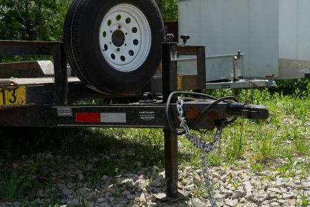 Used FOR RENT ONLY #13 7x18 M.E.B Open Car Hauler w/Slide Out Ramps