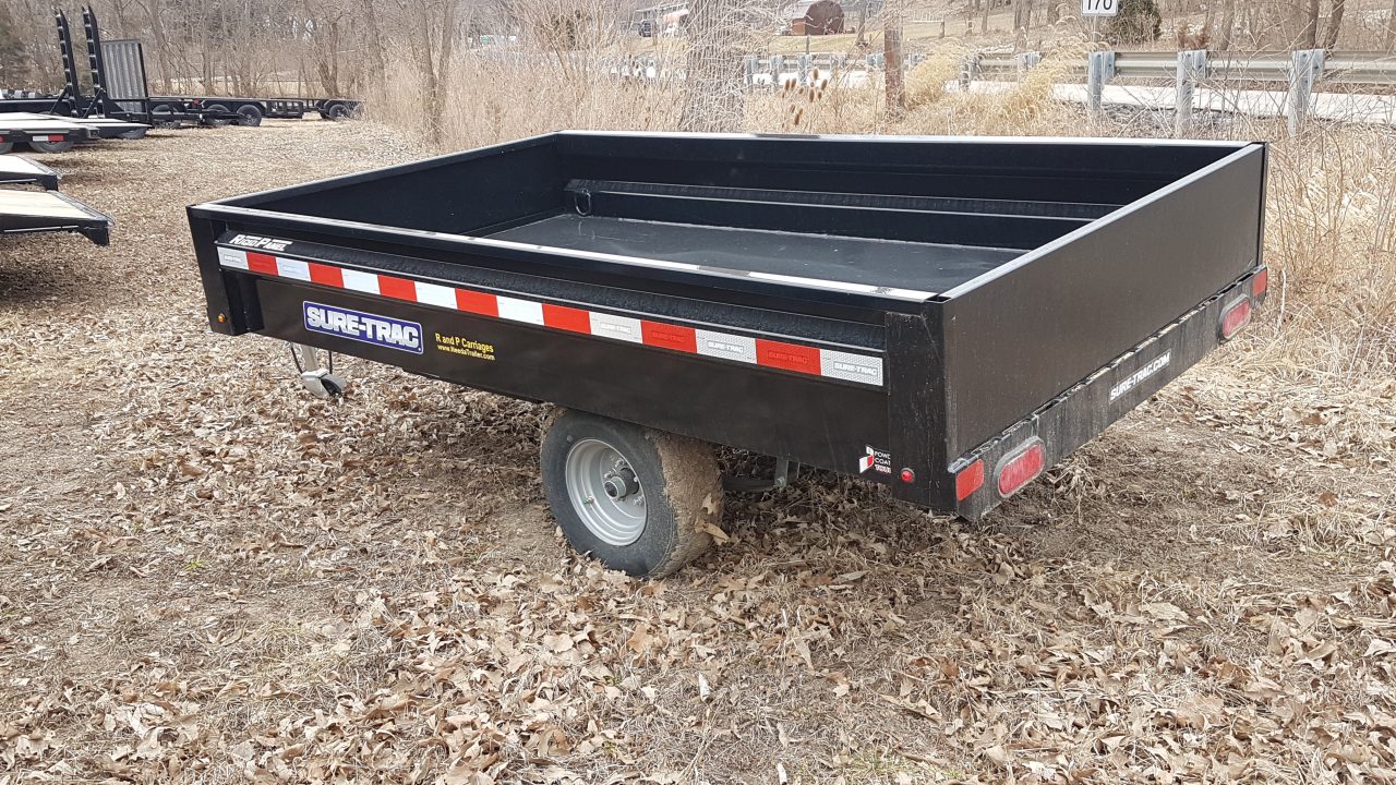 New 2025 Sure-Trac 4.5x8 Utility Dump Trailer w/Ramps 3000#