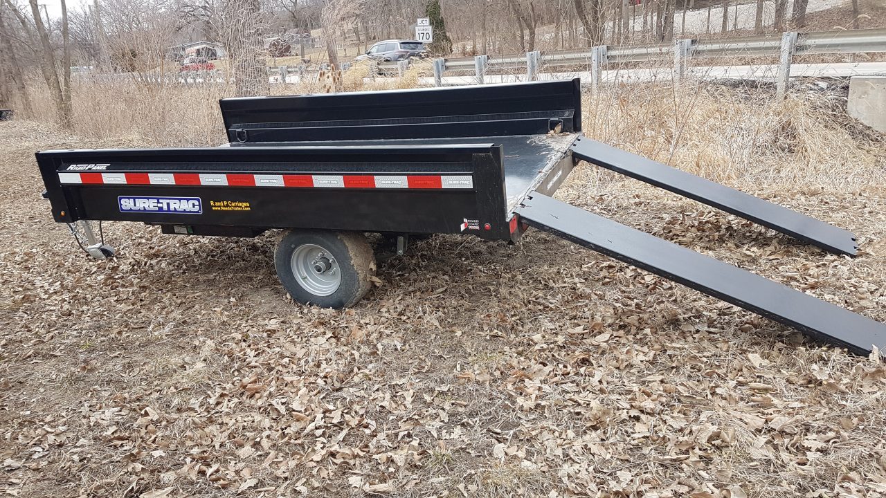 New 2025 Sure-Trac 4.5x8 Utility Dump Trailer w/Ramps 3000#