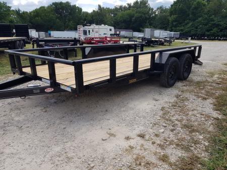 New MEB 83 x16 Pipetop Utility Trailer wSlide in Ramps and Brake