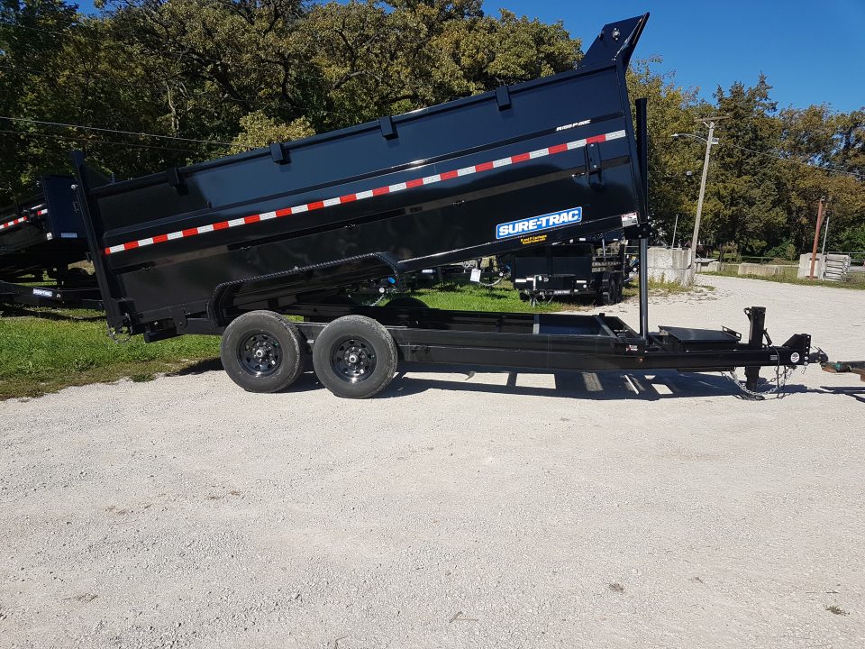 New 2027 Sure-Trac 82x16 Telescopic Dump Trailer w/4' Sides 14K