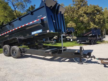 New 2027 Sure-Trac 82x16 Telescopic Dump Trailer w/4' Sides 14K