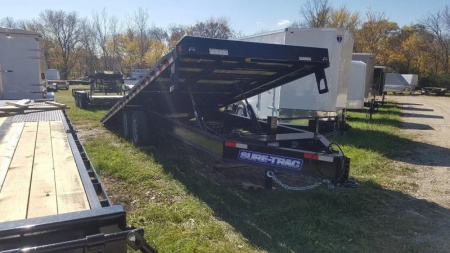 New 2023 Sure Trac 8 5x22 Power Tilt Equipment Deckover Trailer 15k