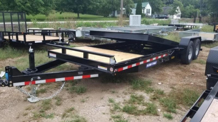 New 2025 Sure-Trac 7x18+4 Tilt Deck Equipment Trailer w/Stationary 14k