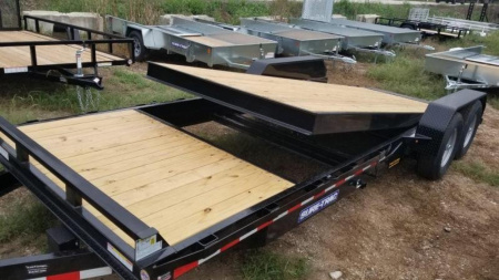 New 2025 Sure-Trac 7x18+4 Tilt Deck Equipment Trailer w/Stationary 14k