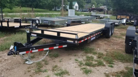 New 2025 Sure-Trac 7x18+4 Tilt Deck Equipment Trailer w/Stationary 14k