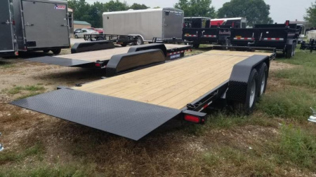 New 2025 Sure-Trac 7x18+4 Tilt Deck Equipment Trailer w/Stationary 14k