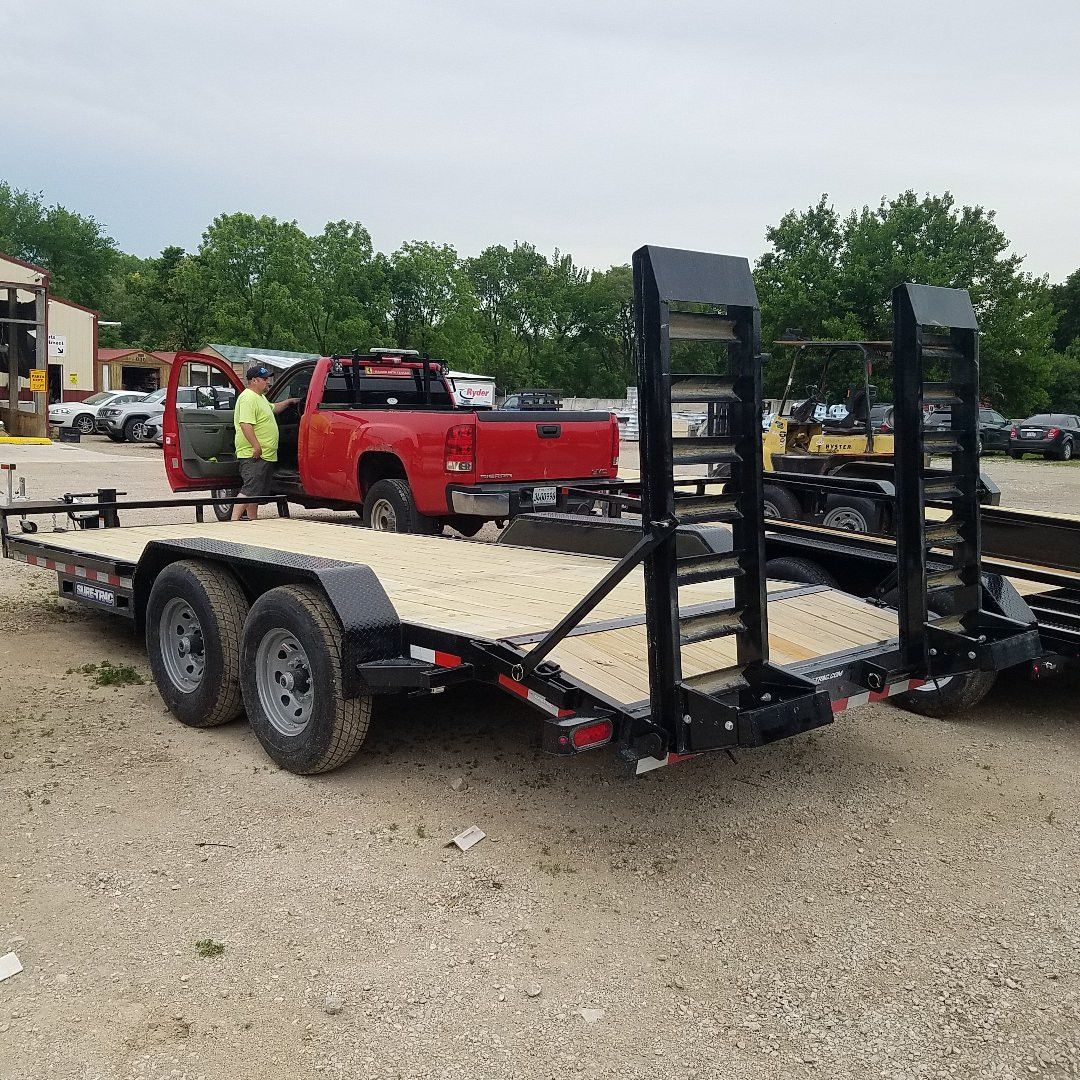 New 2024 SURE-TRAC 7x18 Wood Deck Equipment Trailer
