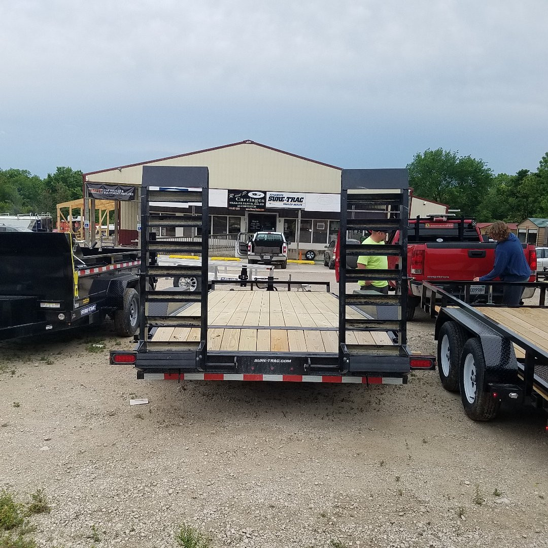 New 2024 SURE-TRAC 7x18 Wood Deck Equipment Trailer