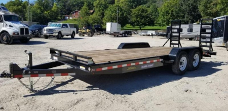 New 2024 SURE-TRAC 7x18 Wood Deck Equipment Trailer