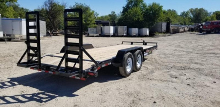 New 2024 SURE-TRAC 7x18 Wood Deck Equipment Trailer