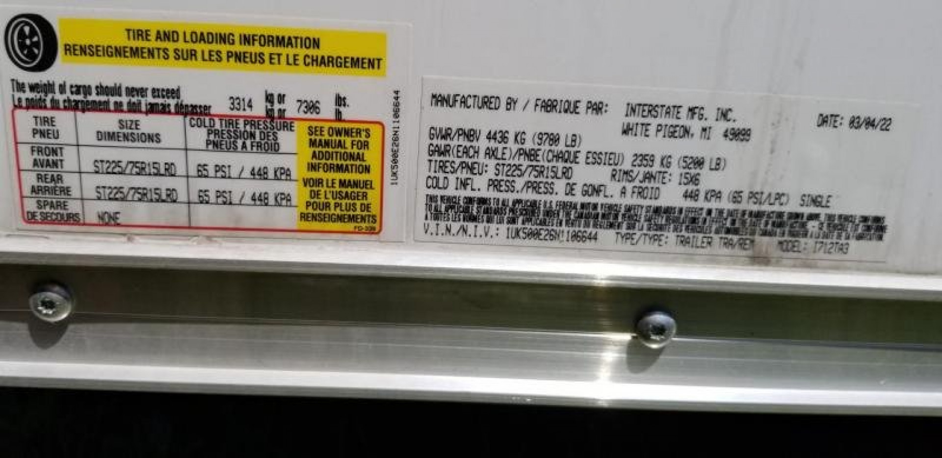 New 2022 Interstate 7x12 I Series Cargo Trailer 10k GVWR